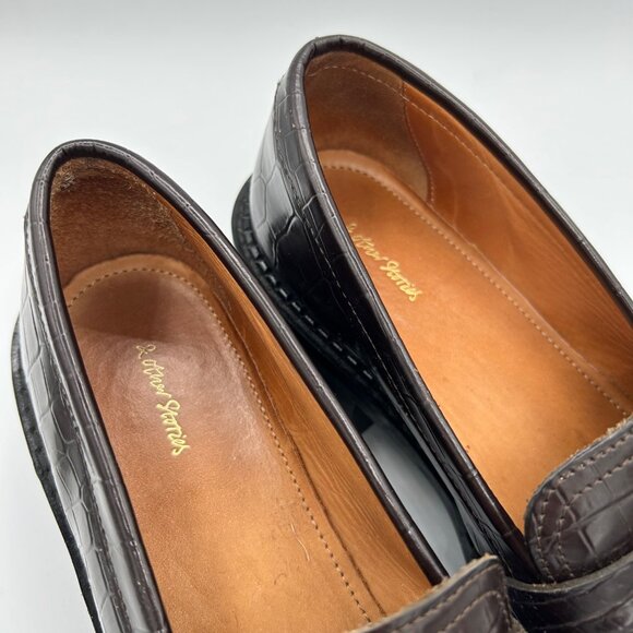 & Other Stories Croc Embossed Leather Penny Loafer Size 39 US 9 Women's - Picture 3 of 5